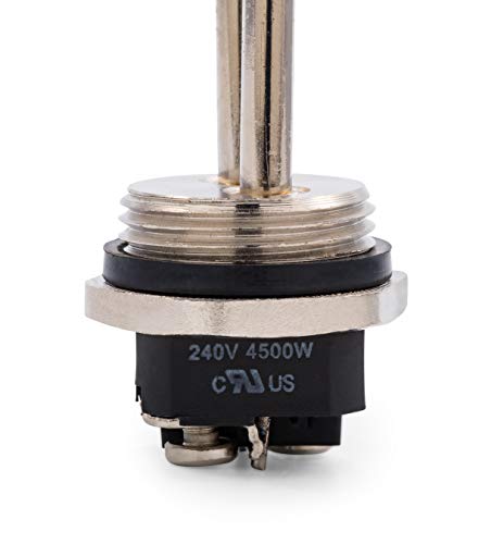 Camco 02583 4500W 240V Screw-In Foldback Water Heater Element-Low Watt Density, Silver/Pewter #TOP3