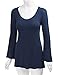 Made By Johnny MBJ WT1055 Womens V Neck Long Bell Sleeves Pullover Tunic Top XL Navy