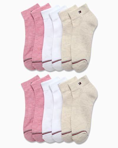 Image of Tommy Hilfiger Womens Quarter Socks - 12 Pack Athletic Performance Cushioned Running Socks for Women with Arch Support