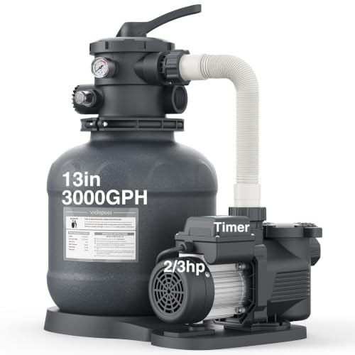 Image of 13 inch Sand Filter Pump for Above Ground Pool with Timer