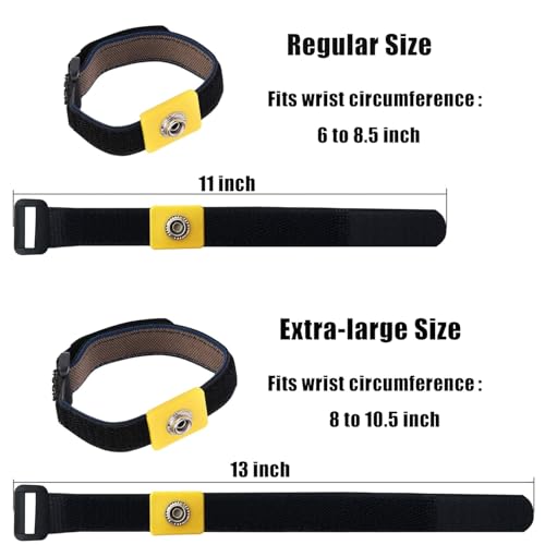 ARCTIC EAGLE Anti Static Wrist Strap, 11" Anti Static Wristband Grounding Bracelet with Alligator Clip and Extendable Long Cable, Fits Wrist Circumference 6" to 8.5". [Regular Size] - Thumbnail 4