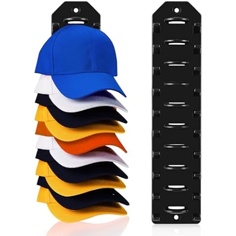 HuaJiao Wall Mounted Hat Rack for 20 Caps Cover