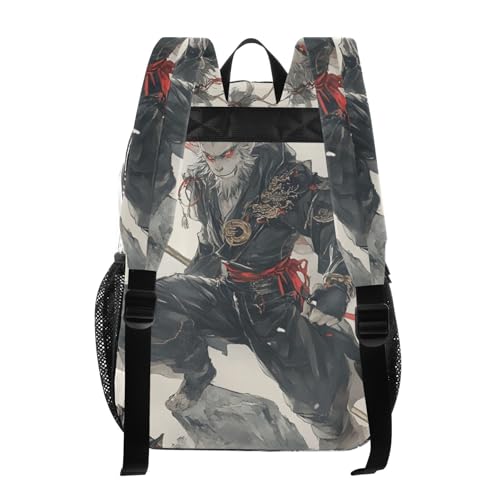 Monkey Warrior Red Clear Backpack, PVC Transparent Bag with Large Capacity for Boys, Girls, Men, Women, See Through Bookbag for School Work College Travel3