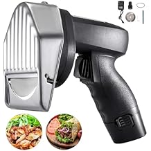 Cordless Shawarma Knife 110V Stainless Steel Professional Turkish Kebab Slicer 2800 RPM Wireless Commercial Gyro Cutter with Two 3.93/100mm Blades 0-8mm Adjustable Thickness
