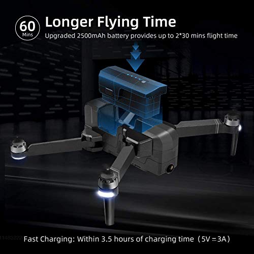 Holy Stone HS110D FPV RC Drone with 1080P HD Camera Live Video 120°Wide-Angle WiFi Quadcopter with Gravity Sensor, Voice Control, Gesture Control, Altitude Hold, Headless Mode, 3D Flip RTF 2 Batteries