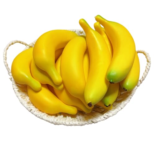 15pcs Fake Individual Banana Artificial Yellow Bananas Lifelike Simulation Fake Fruit Home House Kitchen Decoration