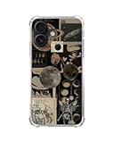 Aesthetic Vintage Grunge Collage Phone Case Compatible with iPhone 17, Skull Planets Collage Phone Cover, Trendy Cool TPU Case Cover