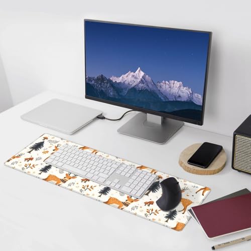 Tapis de bureau imprimé cerf de forêt champignon de qualité - 6