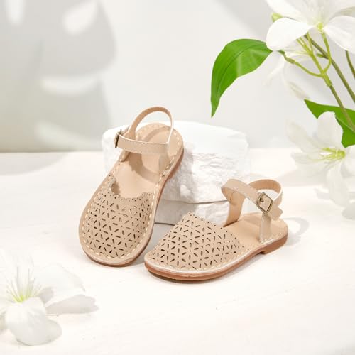 Image of Flaryzone Girls Sandals Closed Toe Summer Flats Dress Sandals Shoes Toddler /Little Kid