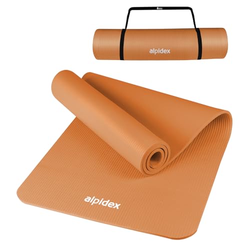 ALPIDEX Yogamatte 183 x 60 x 0.8 cm Phthalatfreie Fitness Matte E-Book Tragegurt rutschfest...