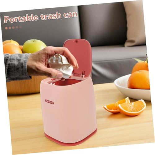 Poubelle de bureau mini plastique couvercle antidébordement bac de rangement