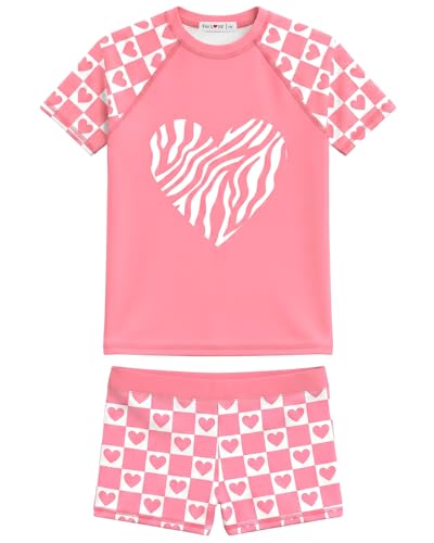 Image of weVSwe Girls Rash Guard Set 2-Piece UPF 50+ Sun Protection Swimsuit 2T-14 Years