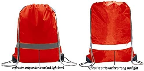 Beegreen Red Drawstring Backpack 10 Pieces Wholesale, String Backpack For Party Gym Sport Trip, Reflective Strips Cinch Sack With String, Diy Drawstring Bags For Women And Men #TOP3