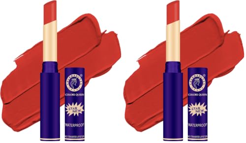 Image of Colors Queen Queen Lips Matte Lipstick | Long Lasting Lipstick Waterproof Highly Pigmented with Smooth Application | Smudge Proof Lipstick for Women (37 - Warm Rich) (Pack of 2)