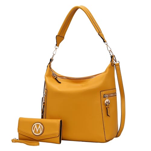Image of MKF Collection Hobo Bag & Wristlet Wallet for Women, Vegan Leather Shoulder Handbag Messenger Purse Bag by Mia K