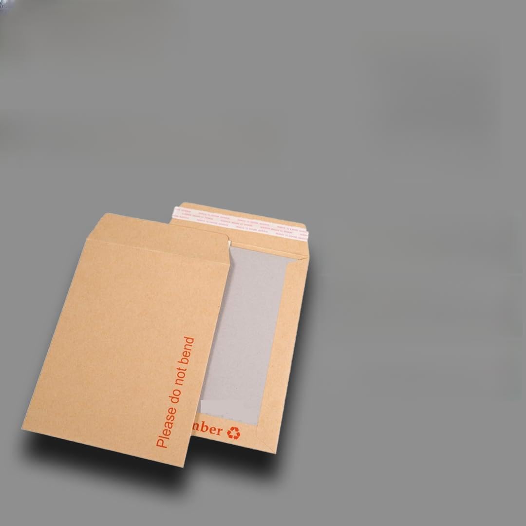 Indigo® A4 C4 Board-Backed Brown Manilla Envelopes – Eco-Friendly Peel & Seal for Mailing, Postage, Home & Office (Pack of 100)
