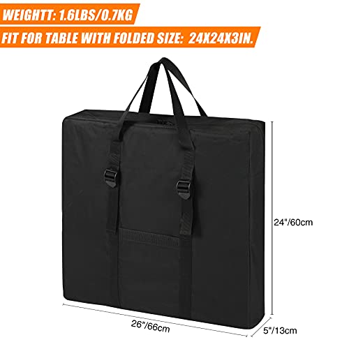 REDCAMP folding table Storage bag, WaterProof Carry Bag with Handles for Folding Picnic Camping Card Table, Black 26" D x 5" W x 24" H - Image 2