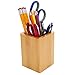 Bamboo Wood Desk Pen Pencil Holder Cup Stand, Square Creative Small Stationery Storage Box Office Home Desk Supplies Organizers