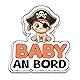 Baby on Board Aufkleber Auto, Piraten Baby Auto Aufkleber, Baby on Board Sticker 17 x 14.5 cm, Wetterfest und UV-Beständig aufkleber auto, Sticker Baby und Auto Baby für sichere Fahrten mit Ihrem Kind