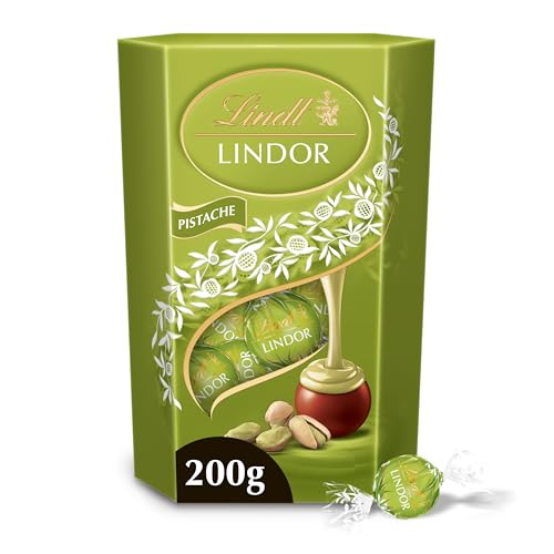 Lindt - Cornet LINDOR - Chocolat à la pistache - Cœur Fondant, 200g