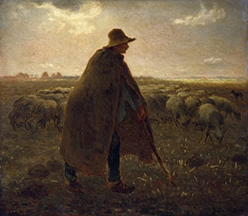 Toile Avec Image Le Berger Jean François Millet Œuvre Inspirante Déco Intérieure Rectangulaire
