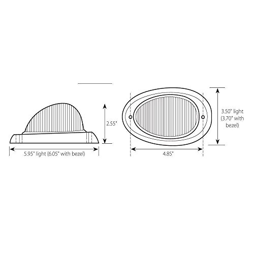 [All Star Truck Parts] Pair (Qty 2) 6" Amber Sleeper Cab Led Side Marker/Turn Led Light Clearance For Freightliner Century/Columbia Surface Mount 15Led, Amber Oval Side Marker And Turn Signal Sealed #TOP3