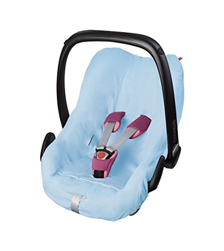 ByBoom – Fodera estiva universale, fodera in 100% cotone, per ovetto, seggiolino auto, es. Maxi Cosi, Cabriofix, City, Pebble; sviluppata in Germany, made in EU, colore: blu chiaro