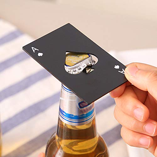 Tomedeks 2 stuks set van poker flesopener, creatieve speelkaart roestvrij stalen flesopener, gepersonaliseerde grappige… - Afbeelding 4