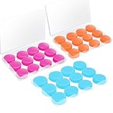 WJIAAA 18 Paar Silikon Ohrstöpsel, Wiederverwendbare Ohrstöpsel zum Schlafen mit Geräuschunterdrückung, Weiche Ohrstöpsel für Erwachsene (Blau, Orange, Rosa)