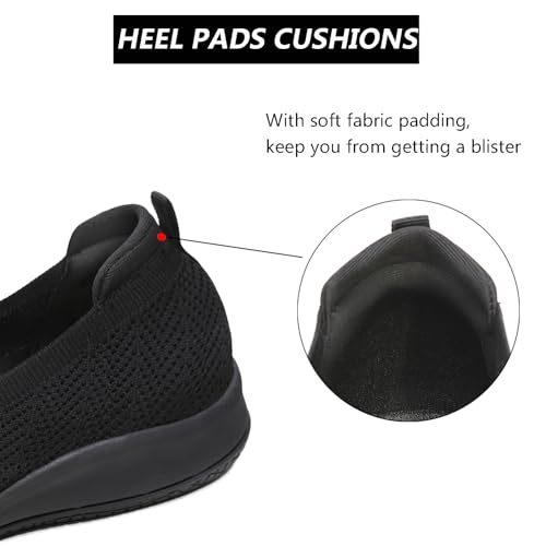 Image of LEDINEY Women's Flats Slip On Go Walk Shoes for Women Comfortable Walking Sneakers Knit Low Wedge Dressy Ballet Shoes Zapatos para Mujer