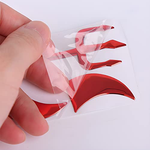 3D Devil Car Logo Stickers, 6Pcs Waterproof Demon Style Vehicle Decal Sticker, Soft Self- Adhesive Auto Emblem Logo Car Styling Paper Decoration, Universal For Suv Truck Pickup (Red) #TOP5