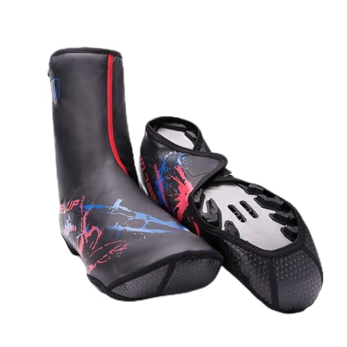 Cubrezapatillas de ciclismo para carretera unisex, de neopreno reflectante, impermeables y cortaviento, protección térmica contra el frío, color rojo, talla XL