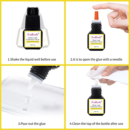 Lash Glue For Eyelash Extensions 5Ml Clear Eyelash Glue 1S Drying Time 8 Weeks Retention Transparent Lash Extension Glue Extra Strong Eyelash Extension Glue Professional Use Only #TOP6