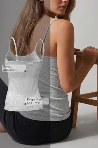 Image of Van Heusen Women's Everyday Cotton Cami | Relaxed Fit | Anti‑Bacterial Tech | Keeps You Dry and Fresh | Sweat Absorbent | Spaghetti Camisole | Color Fresh | Stays 11203|Available in Pack of 1 & 2