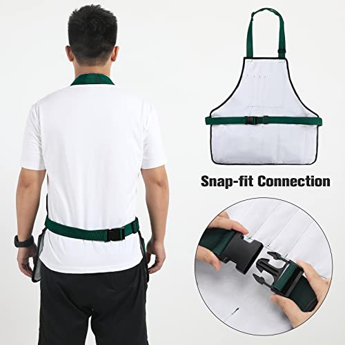 Tool Work Apron With 14 Pockets Heavy Duty Canvas Work Apron With Adjustable Buckle Belt Reinforced Edges Waterproof For Carpenters, Mechanics, Painters, Gardeners And Diy Enthusiasts, Green #TOP4