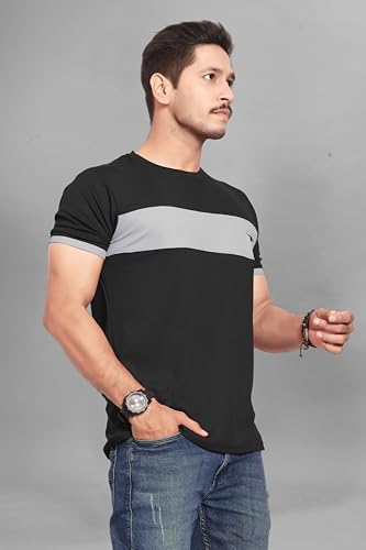 Image of Men's Polister Solid Round Neck Half Sleeve Shirt(D P K P-1284)