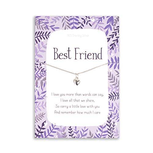 Friendship necklace best friend sterling silver jewellery heart charm