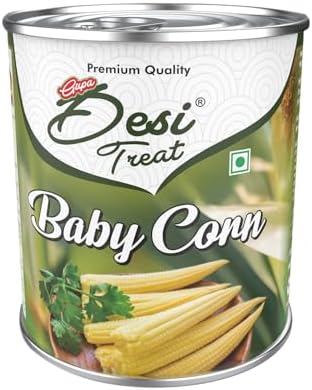 Desi Treat Fresh Baby Corn | 800g Pack | Farm Fresh Tender Baby Corn Cobs | Ready to Cook for Soups, Salads, Stir Fry, Snacks & Everyday Recipes | Healthy Vegetarian Ingredient