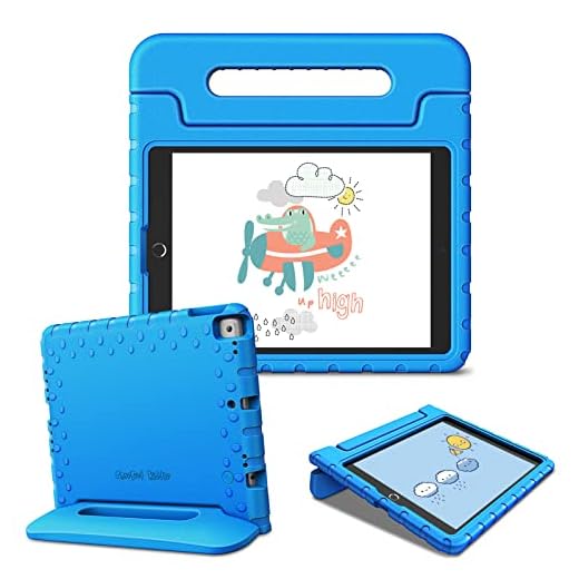 Fintie Kids Case for iPad 9th / 8th / 7th Generation (10.2 inch 2021/2020 / 2019 Model)- Shockproof Light Weight Handle Stand Case, Also Fit iPad Air 3 10.5" 2019 & iPad Pro 10.5" 2017, Blue