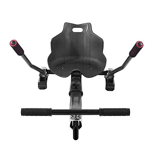 Hoverkart para Hoverboard, Asiento Kart para Patinete Eléctrico, Compatible para 6.5' 8' 8.5' 10' Silla Self Balancing, Color Negro (Hoverkart sin LED)