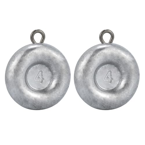 Image of Dr.Fish Coin Sinkers Disc Weights Catfishing Saltwater | 1oz-16oz Coin No Roll Sinker for Freshwater River Bank Fishing Surf Beach Cast Inshore Fishing