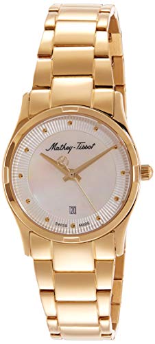 Mathey-Tissot Stainless Steel Analog White Dial Women Watch-D2111Pi, Gold Band (B07KPJS75H) Amazon Price History, Amazon Price Tracker