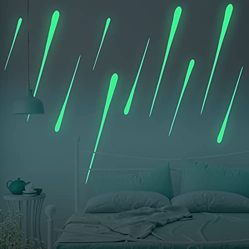 Ykesong 3D Stickers Muraux Lumineux, Autocollant Sticker Mural Lumineux,Glow in The Dark Météores, DIY Décoration pour la Maison Chambre Enfant (Météore) Cover