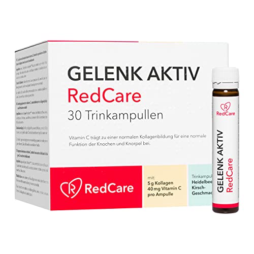 Redcare Gelenk Aktiv – Collagene et vitamine C - Soin Cartilage et Articulations – Collagene Hydrolysat et Extrait de Cynorhodon – Collagene pour Articulations et Muscles