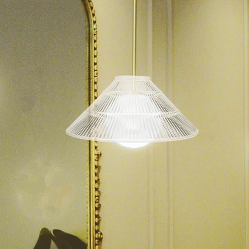 Image of Pendant Light Shade Glass Replacement Lampshade 7.87 X 7.87 X 3.34 in Hanging Lamp Shade with Creative Modern Texture Decorative Cover for Chandelier Home Office Restaurant