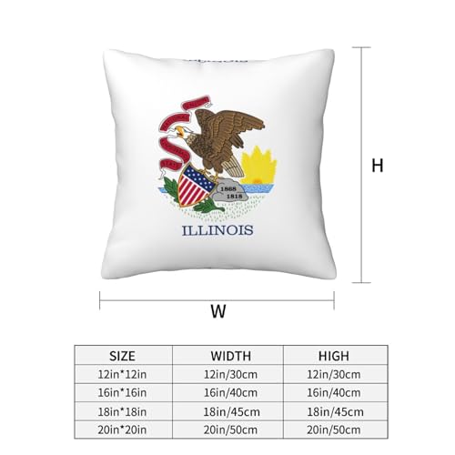 Housse de coussin imprimée drapeau Illinois pour lit et canapé extérieur - 5