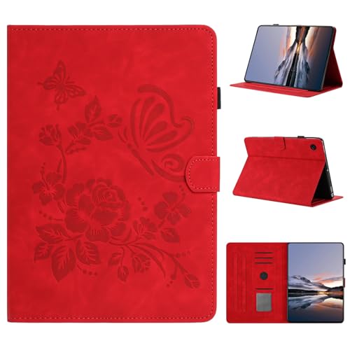 Housse antichoc Galaxy Tab S9 FE portefeuille rouge anti-rayure
