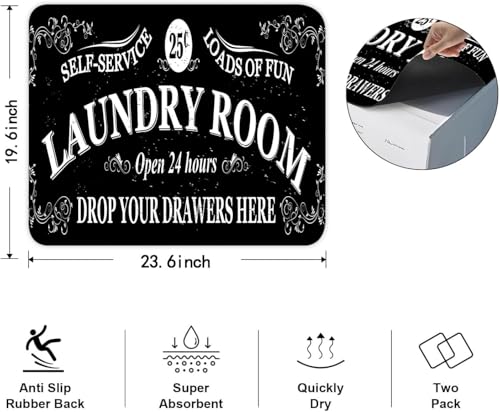 Image of Washing Machine Top Protective Mat,Countertop Absorbent Table Top, Quick-Drying Refrigerator Base, Microwave Oven Protection Pad Laundry and Dryer Covers for Laundry Room and Kitchen (Black)