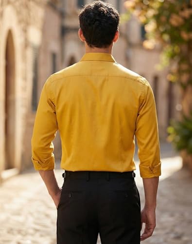 Image of IndoPrimo Men's Stylish Satin Shirt for Party, Formal, Daily and Casual Wear Full Sleeve Shirt for Mens - Trio