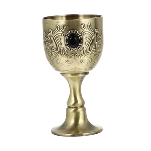HEANUJJ Coupe à Vin Vintage en Alliage Métal Mini Calice Rétro pour Vin Rouge Tasse Métallique Décorative pour Fête et Dîner Surface Lisse Facile à Nettoyer Style Européen Élégant